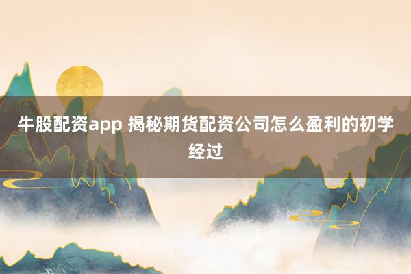 牛股配资app 揭秘期货配资公司怎么盈利的初学经过