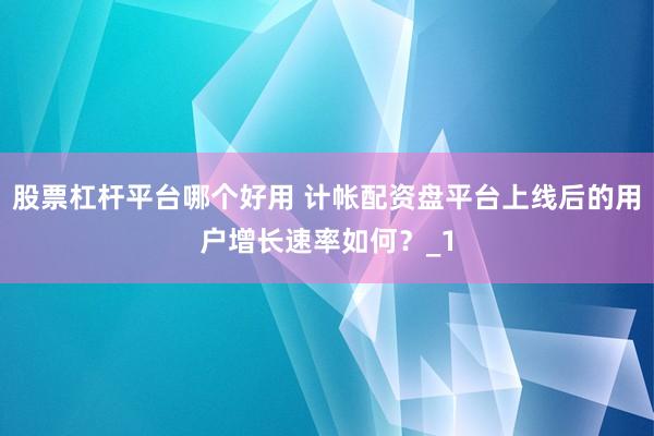 股票杠杆平台哪个好用 计帐配资盘平台上线后的用户增长速率如何？_1