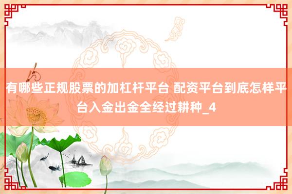 有哪些正规股票的加杠杆平台 配资平台到底怎样平台入金出金全经过耕种_4