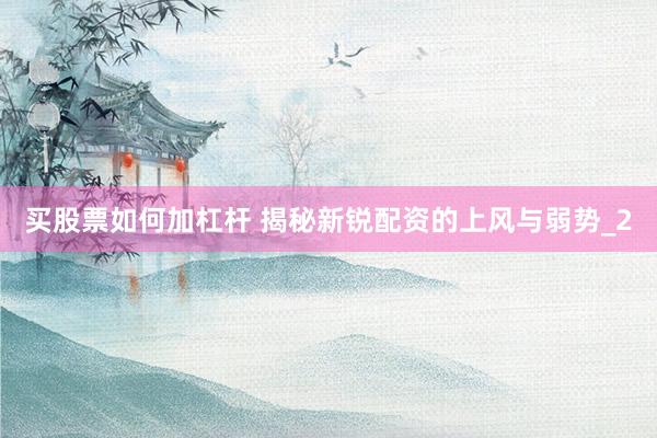 买股票如何加杠杆 揭秘新锐配资的上风与弱势_2