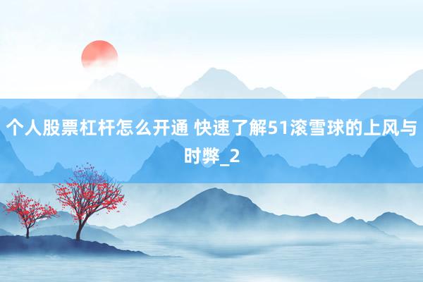 个人股票杠杆怎么开通 快速了解51滚雪球的上风与时弊_2