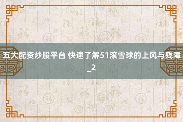 五大配资炒股平台 快速了解51滚雪球的上风与残障_2