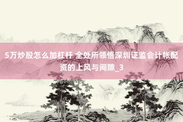 5万炒股怎么加杠杆 全处所领悟深圳证监会计帐配资的上风与间隙_3