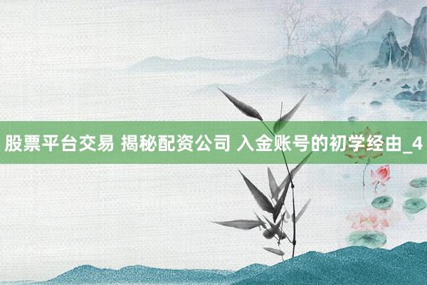 股票平台交易 揭秘配资公司 入金账号的初学经由_4