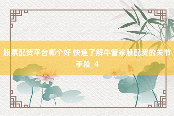 股票配资平台哪个好 快速了解牛管家股配资的关节手段_4