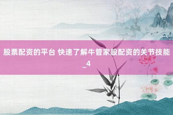 股票配资的平台 快速了解牛管家股配资的关节技能_4