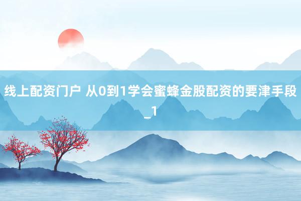 线上配资门户 从0到1学会蜜蜂金股配资的要津手段_1