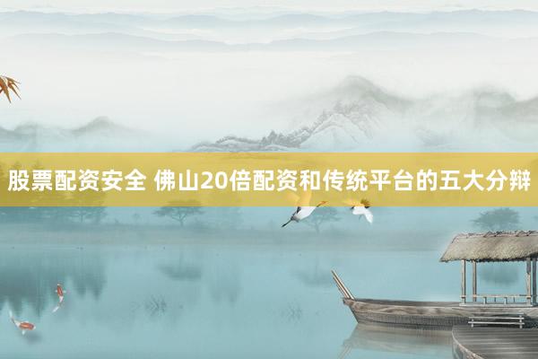 股票配资安全 佛山20倍配资和传统平台的五大分辩