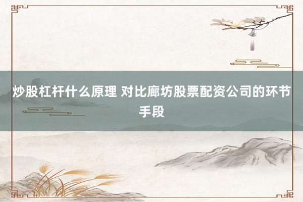 炒股杠杆什么原理 对比廊坊股票配资公司的环节手段