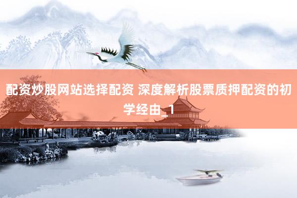 配资炒股网站选择配资 深度解析股票质押配资的初学经由_1