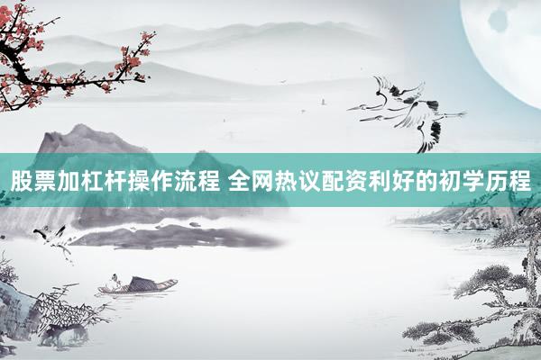 股票加杠杆操作流程 全网热议配资利好的初学历程