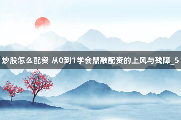 炒股怎么配资 从0到1学会鼎融配资的上风与残障_5