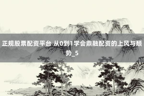 正规股票配资平台 从0到1学会鼎融配资的上风与颓势_5