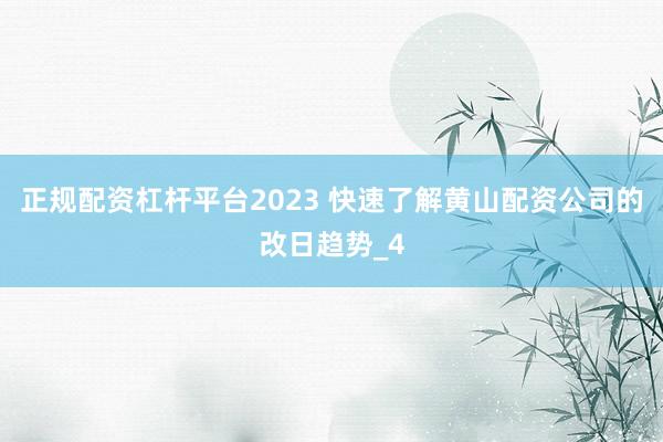 正规配资杠杆平台2023 快速了解黄山配资公司的改日趋势_4