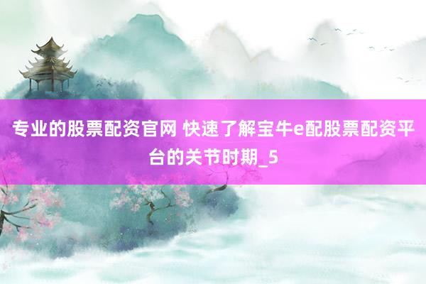 专业的股票配资官网 快速了解宝牛e配股票配资平台的关节时期_5